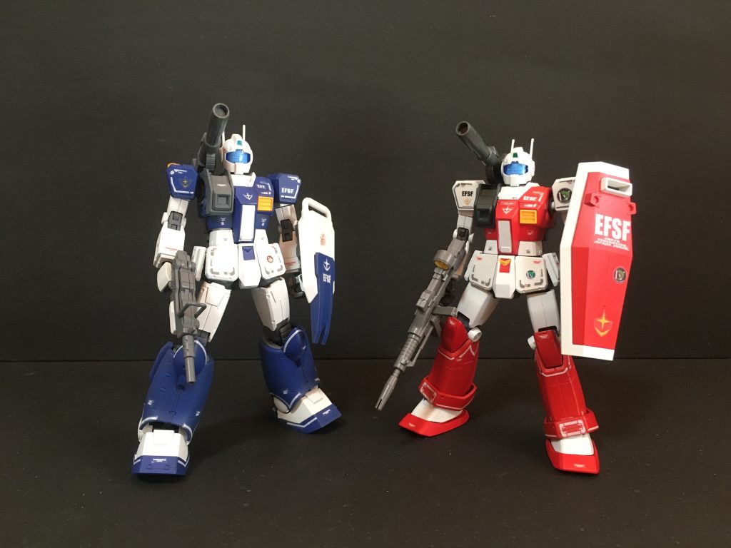 ジムキャノンの2ショット宇宙戦用(不死身の第4小隊機)https://gumpla.jp/hg/1644218 地上戦用(ホワイトディンゴ隊機) https://gumpla.jp/hg/1608066