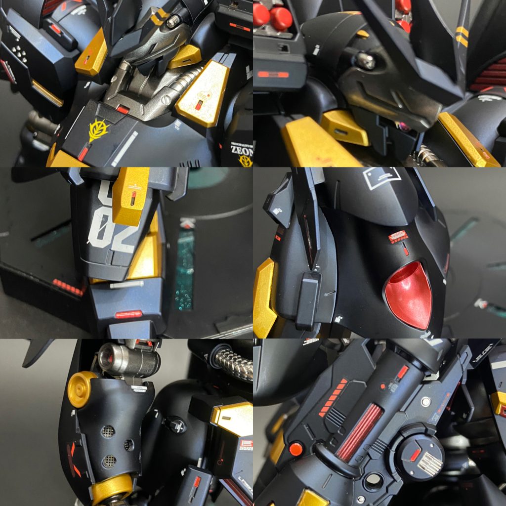 雑誌などの作例っぽく、各所にレッドチップやメタルパーツを追加しました。レッドチップには、カスタマイズマテリアル(3Dメタリックシール)を使用しています。