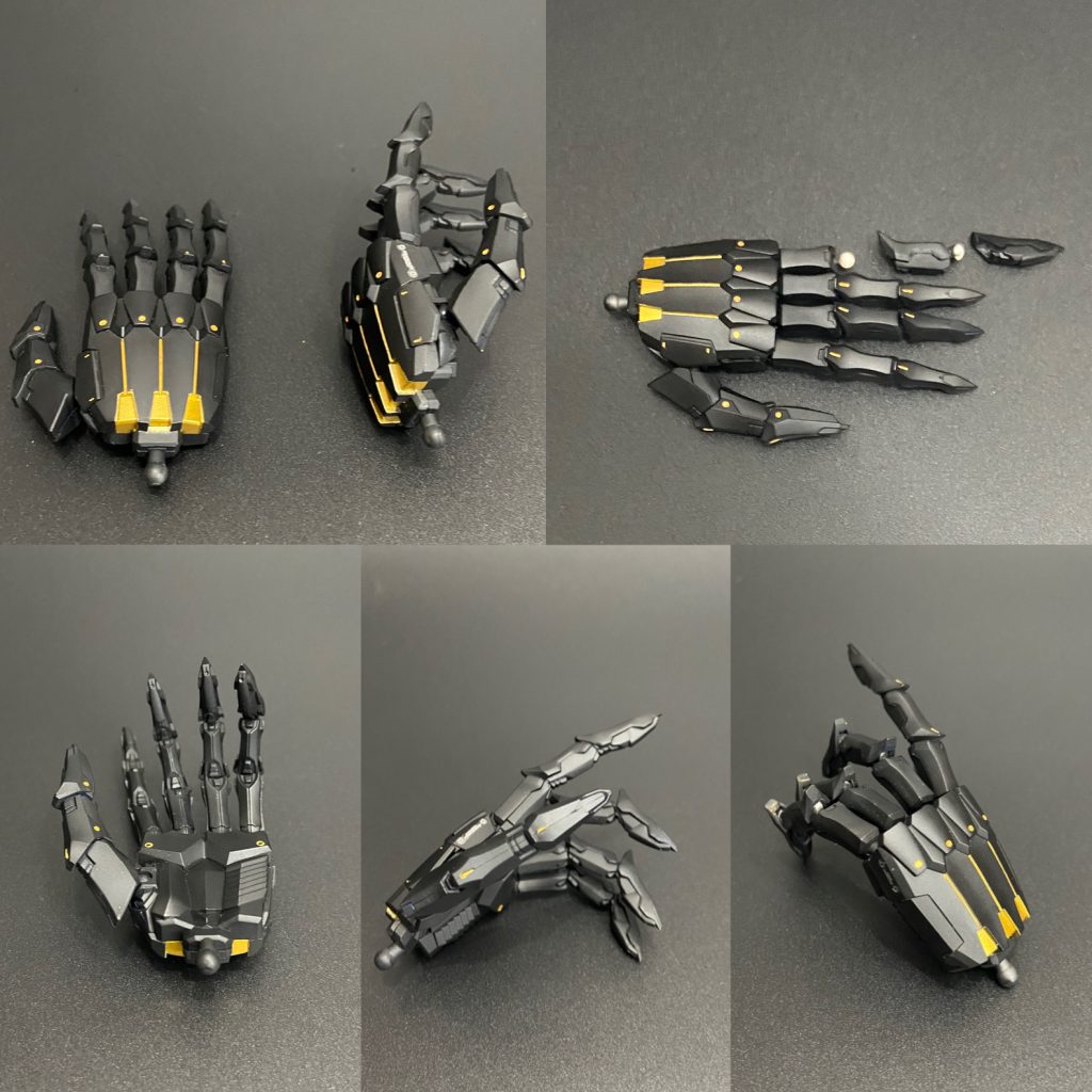 指可動の改修には、ホビーベース HOBBY BASE PPC-Tn75 関節技 ボールジョイントミニ ライトフレッシュ [ディティールアップパーツ]を使用しました。作ったことのある方ならわかるかもしれないのですが、なぜか一体構造になっている指の関節にあたる部分にボールジョイントの受け側があります‥なぜだろう‥だけどそのおかげで、関節部分を切り離すだけで、この改造が割と簡単にできます。ぜひいいなと思っていただけたら、やってみてください！最後までご覧いただきありがとうございました🙇🏻