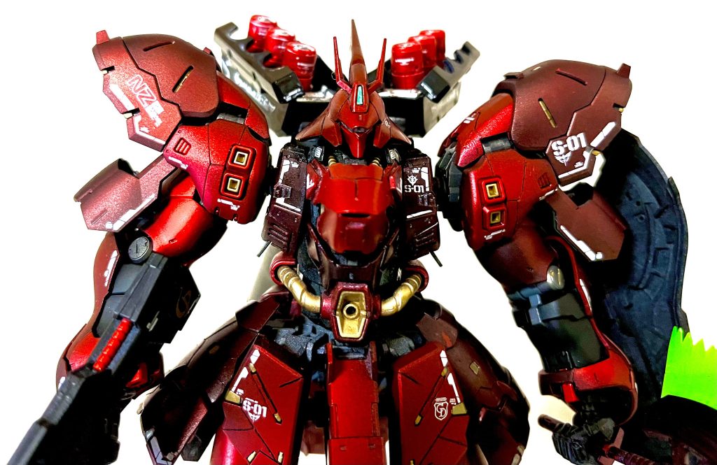 カラーはキャンディ塗装でクリアルージュ、ディープクリアレッド、ブラッディーレッドなどを使用しました。本当はマットにしたかったのですがつや消しでミスりました。