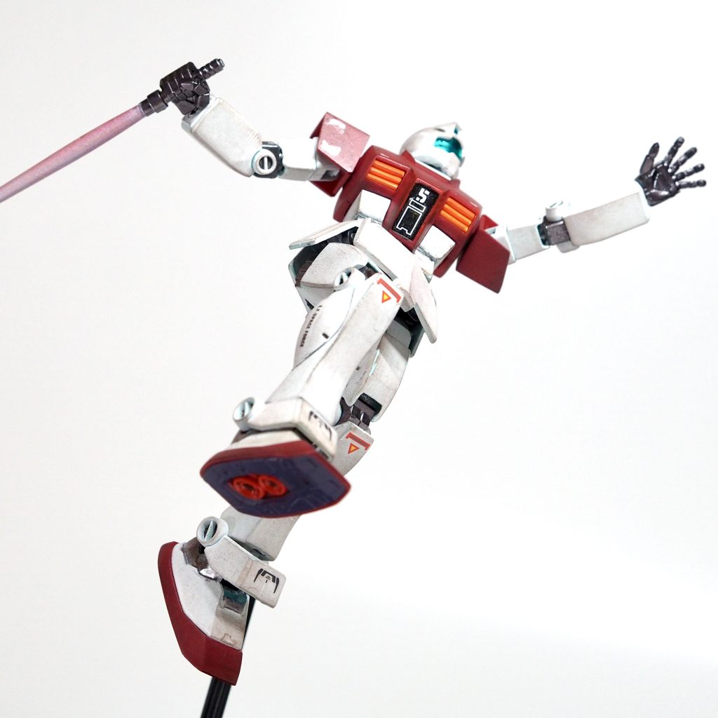 古いキットなので可動範囲が狭く躍動感ある写真を撮るのが難しかったです。