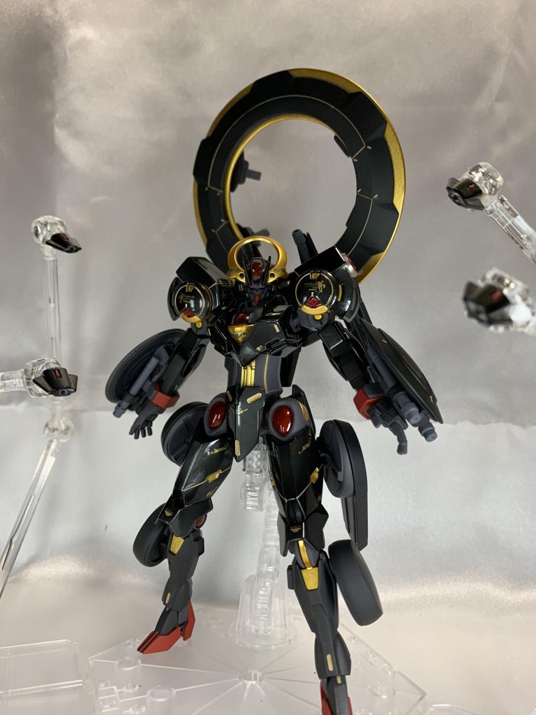 これまたゲイザーからは程遠いですが、ファンネル装備してます💧まあ使ってるのはレジェンドのドラグーンだし、SEEDの括りではおかしく無いですよねー。