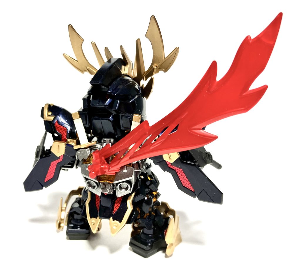 本機はRX-零丸を改修したガンプラである。零丸をよりユニコーンに寄せる形にしている。バンシィにしたのは彼女の怒り、復讐心の表れである。よりSDのポテンシャルを発揮させる為、リアルモードはオミットしている。