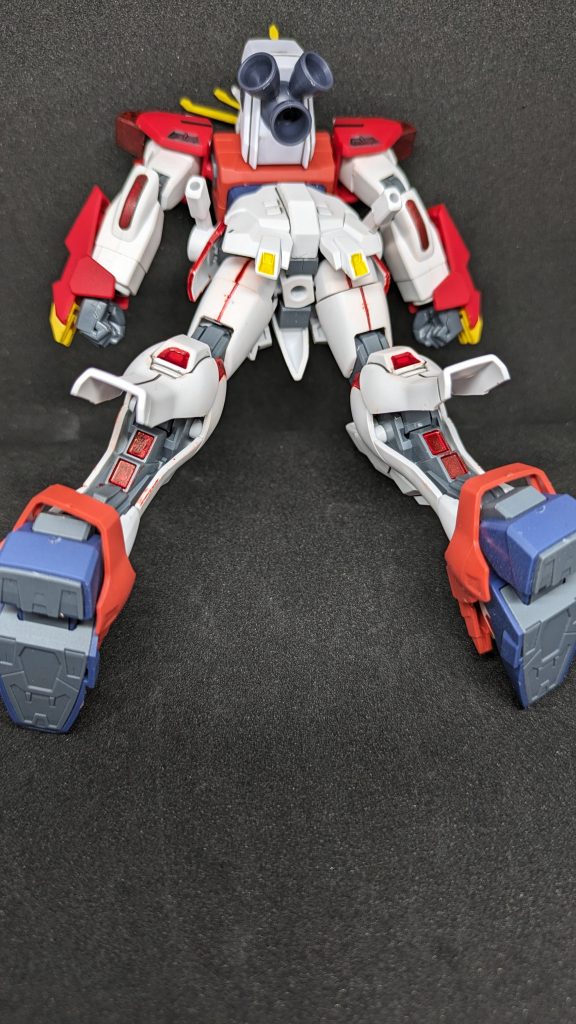 ゴッドガンダムから受け継がれた脚部スラスター。やや高出力に調整されており、キックや地上機動、空中での姿勢制御など様々な場面での使用が想定されている。最後まで見てくださりありがとうございました。