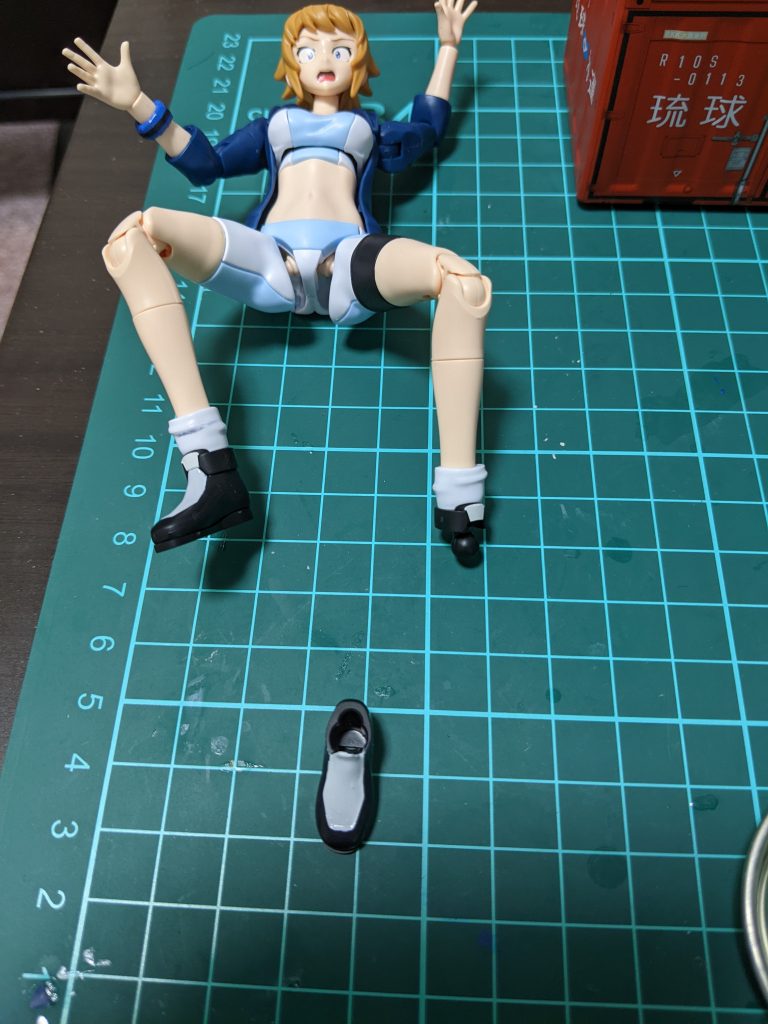 塗りが乾いて靴を履く前