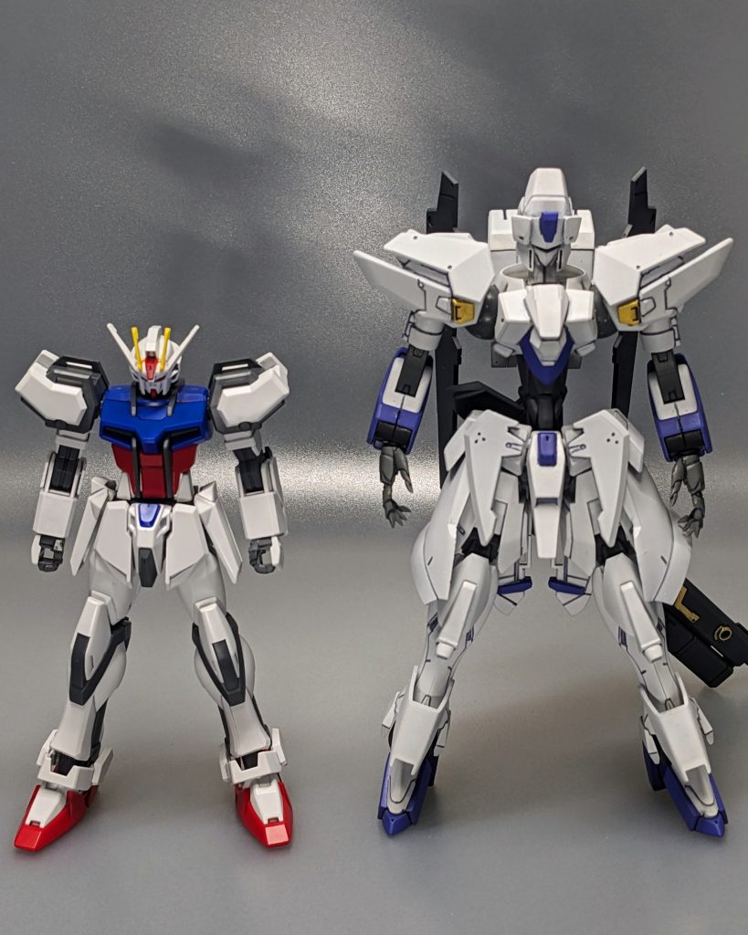 ■工夫点「モーターヘッド」をガンプラで再現したくて製作しました。顔面を小さく、手足と胴体を細長く、背を高くすることで存在感が出るように意識して作成しました。