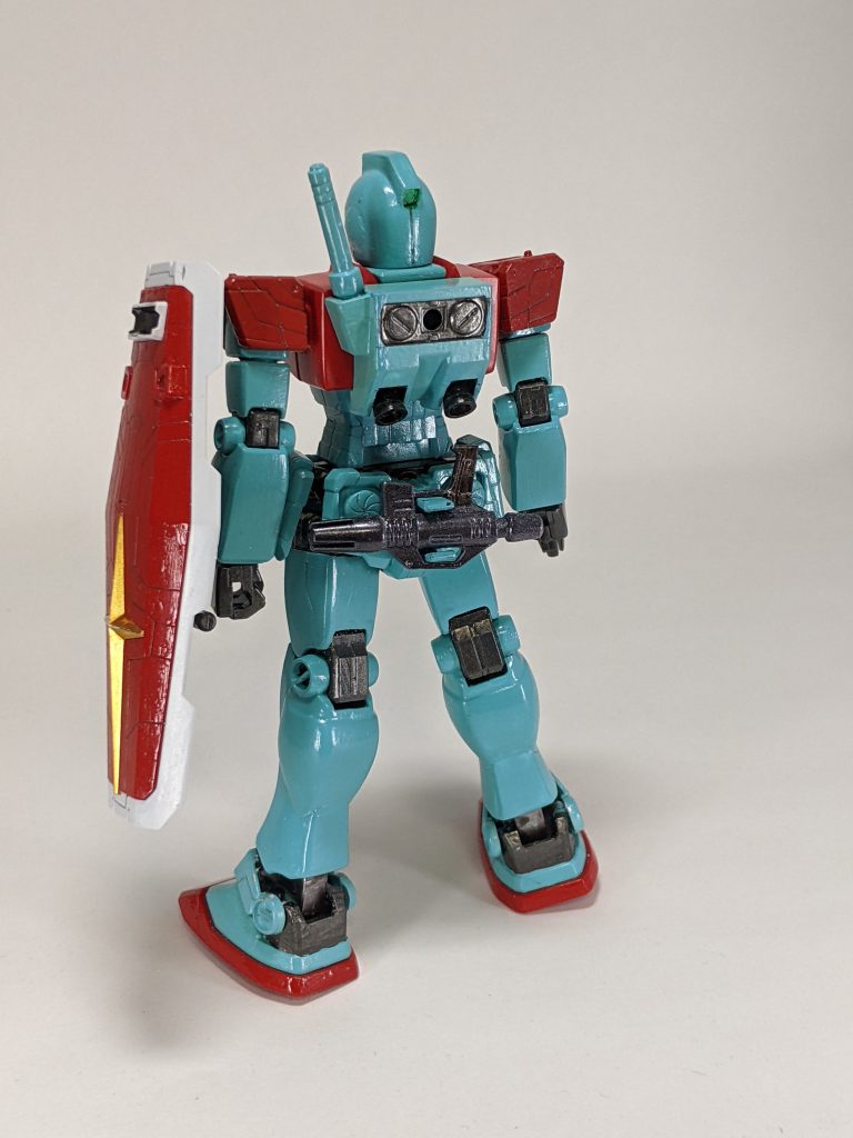 後ろから。ビームスプレーガンはエコプラジムから。マウントラックに付けれるようにしました。