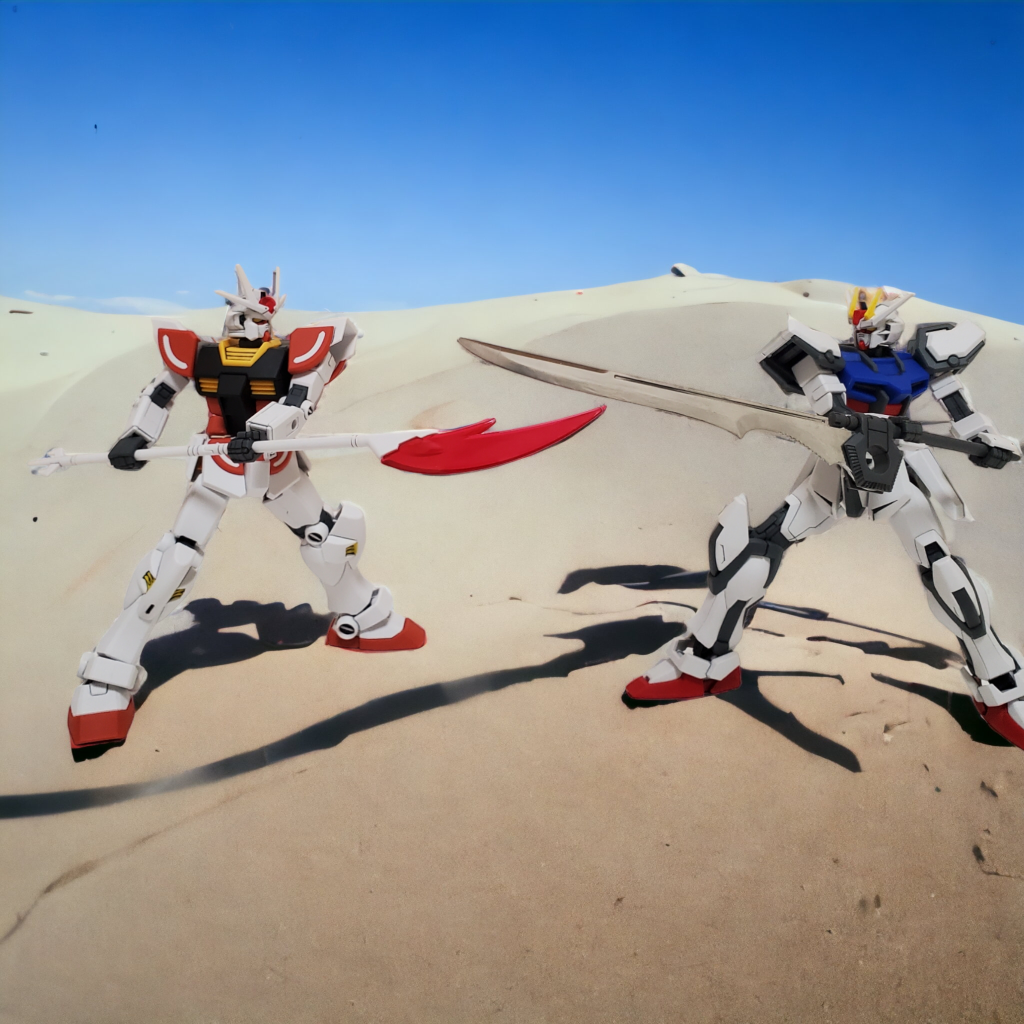 ◎ビルド系という事で他作品&EG機体とバトル!バトル①以前投稿したストライク(グランドスラム装備)と。