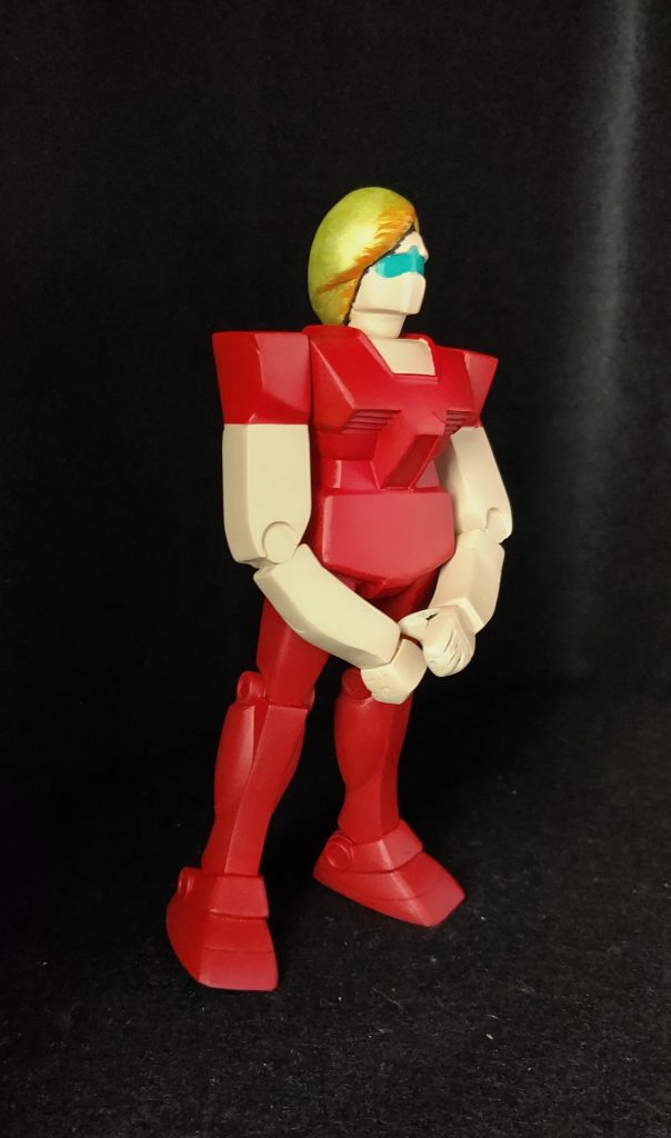 可動モデルとして作る時間もなかったため、わずかな脚部の開脚・腕部・頭部の少改造そして赤く塗っただけのお手軽作品ですが、ジョニー・ライデンに相応しい雰囲気が醸し出せた気がしますwww