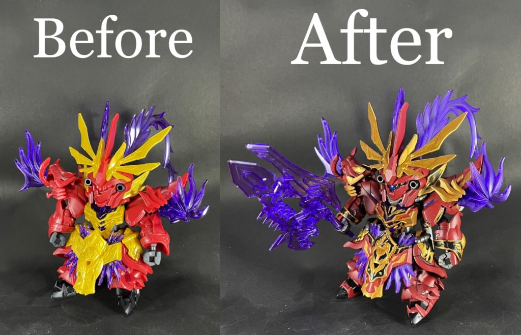 素組みとのビフォーアフター😁このシリーズは塗り分けるだけで、かなり仕上がりが変わってくると思います！