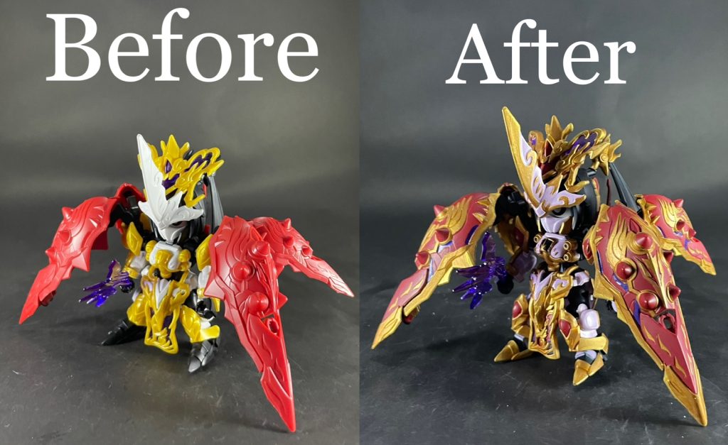 素組みとのビフォーアフター！塗り分けレベルはシリーズの中でも難しい方だと思いました😱