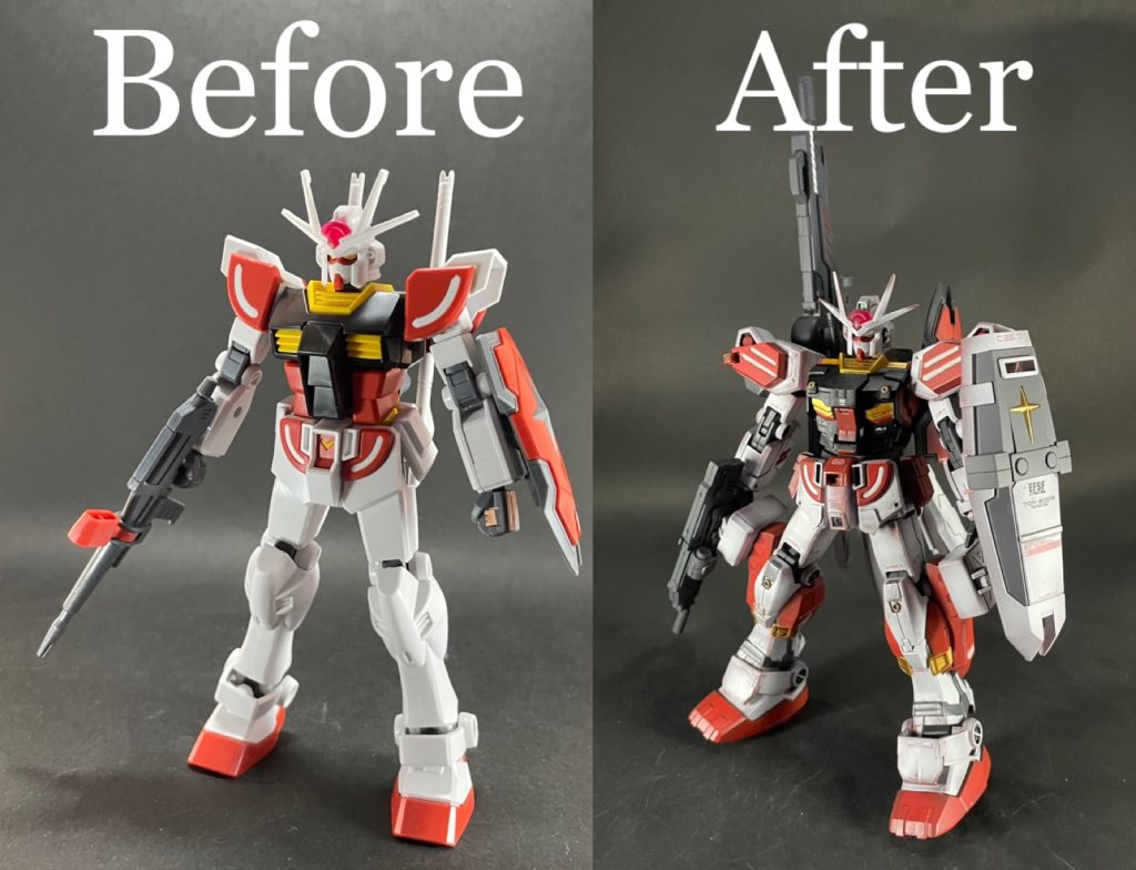 ラーガンダムの素組みとのビフォーアフター!印象はかなり変わったかなと思います♪