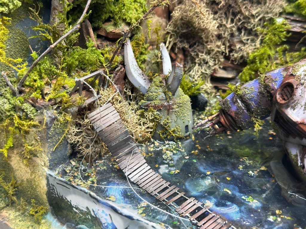 急遽追加した壊れた吊り橋もいい味となりました。