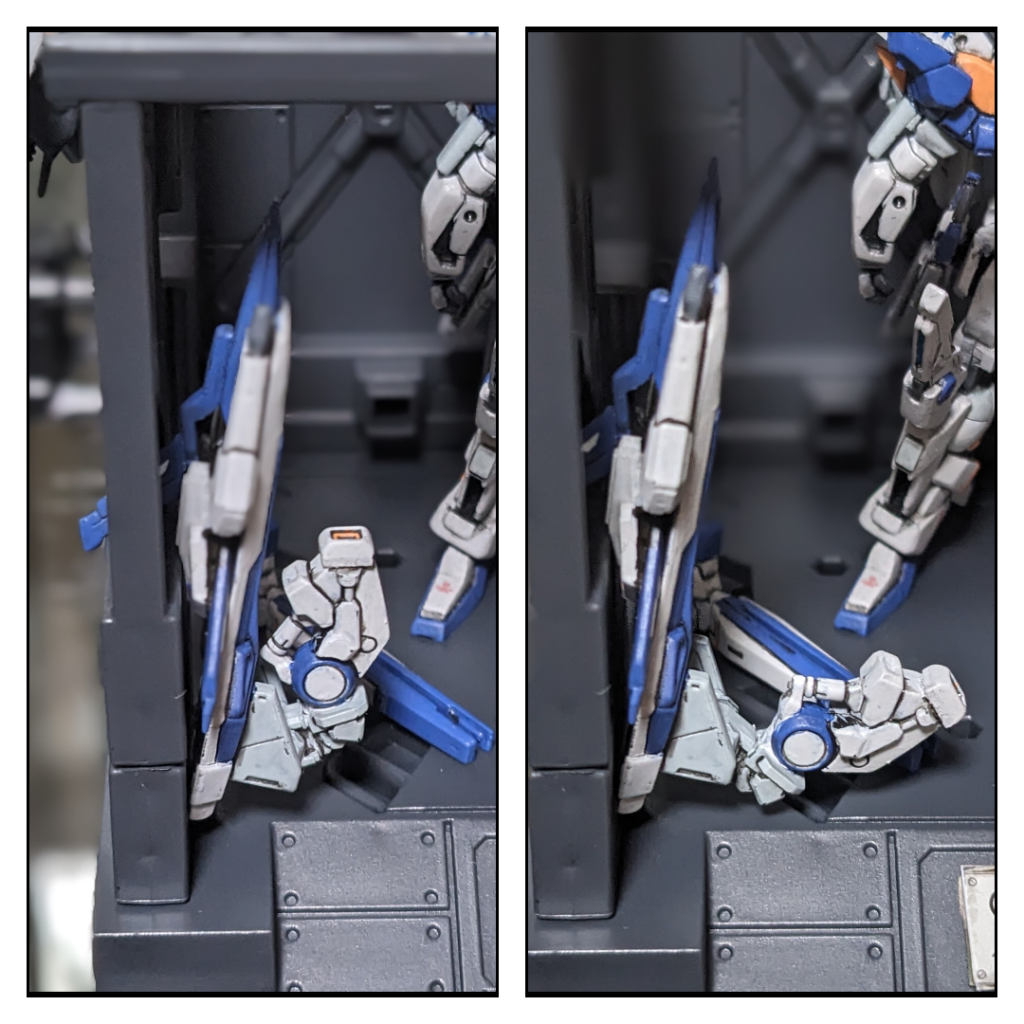 ちなみに小ネタとしてシールドのハイメガキャノンは前後にスイングできます!変形する際にハイメガキャノンは機体の下面にくるので飛びながらハイメガキャノンで地上にいる敵をなぎ払える感じになりそう🙀笑