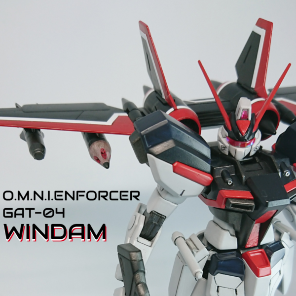 HGウィンダム  アクリジョン筆塗りです。初のSEED系機体を好みの配色で。