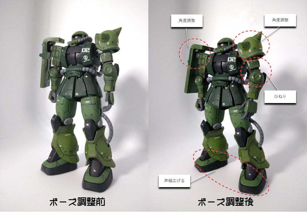 ポーズの試作。最初は左だったのですが試行錯誤してそれなりにいい感じになったかと。