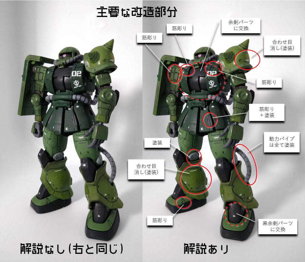 改造部分を詳細に。