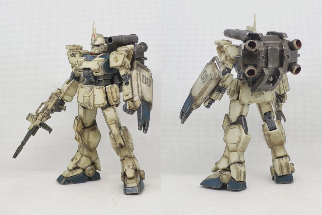 デカール貼って、ウエザリング(全体にやり過ぎチッピング)、バックパックは筆塗り塗装