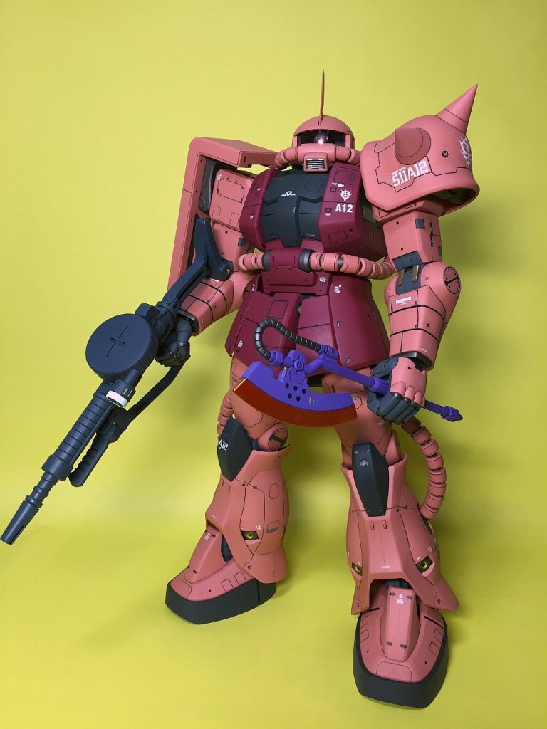 ザクマシンガン、ヒートホーク筆塗り。