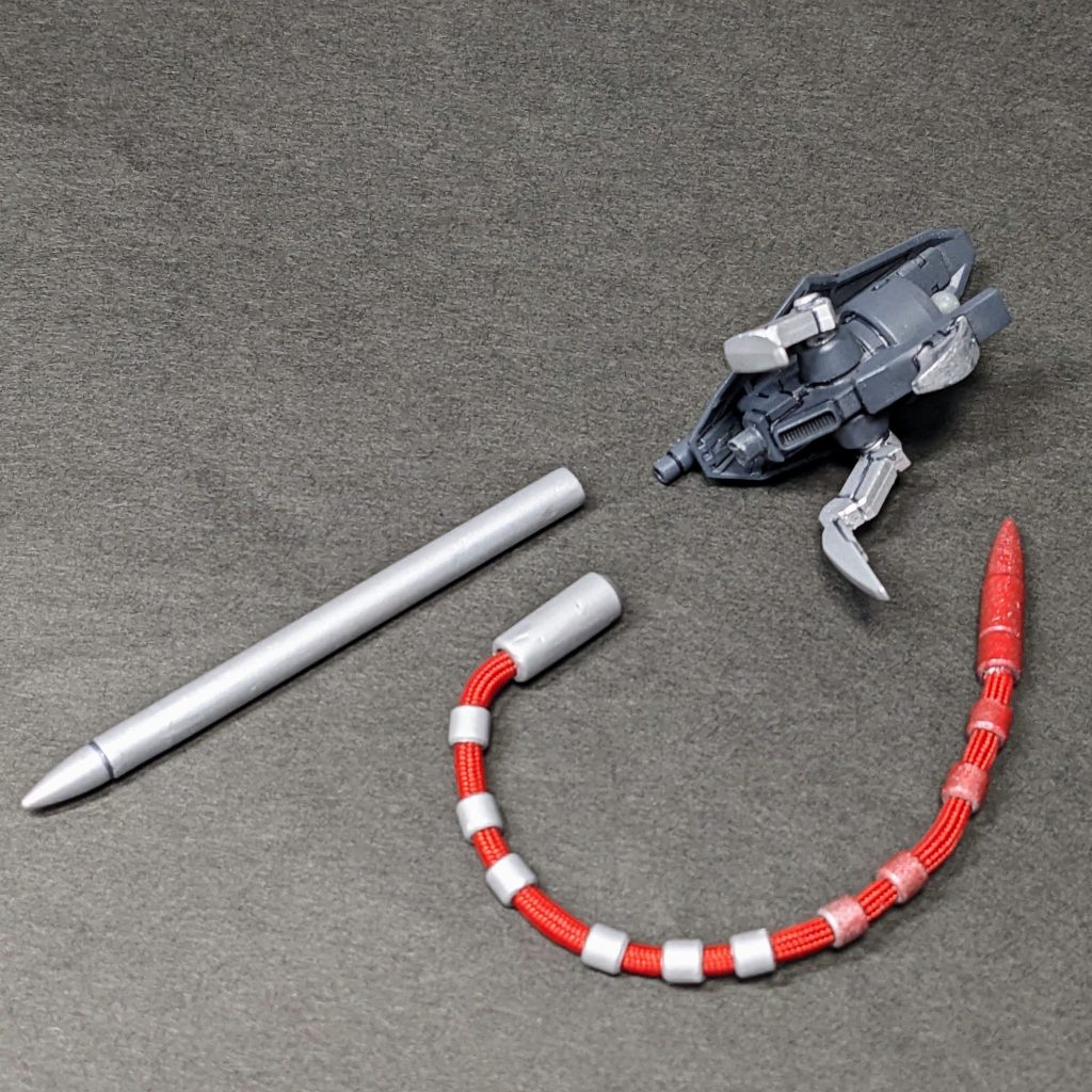 形態の切り替えはパーツの換装によって再現。ロッドパーツは主に「30MM カスタマイズマテリアル(パイプパーツ/マルチジョイント)」とコトブキヤの「M.S.G プラユニット モビルパイプ」 を使用しています。