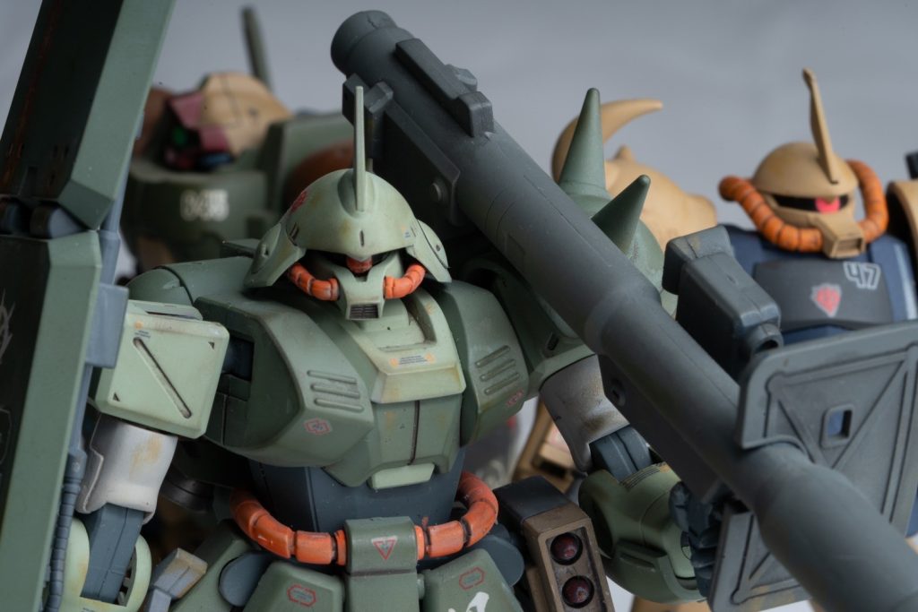 ジオン残党部隊の小隊をイメージしたMS編成です。この統一感のない編成がいかにも残党って感じですごく刺さりますw