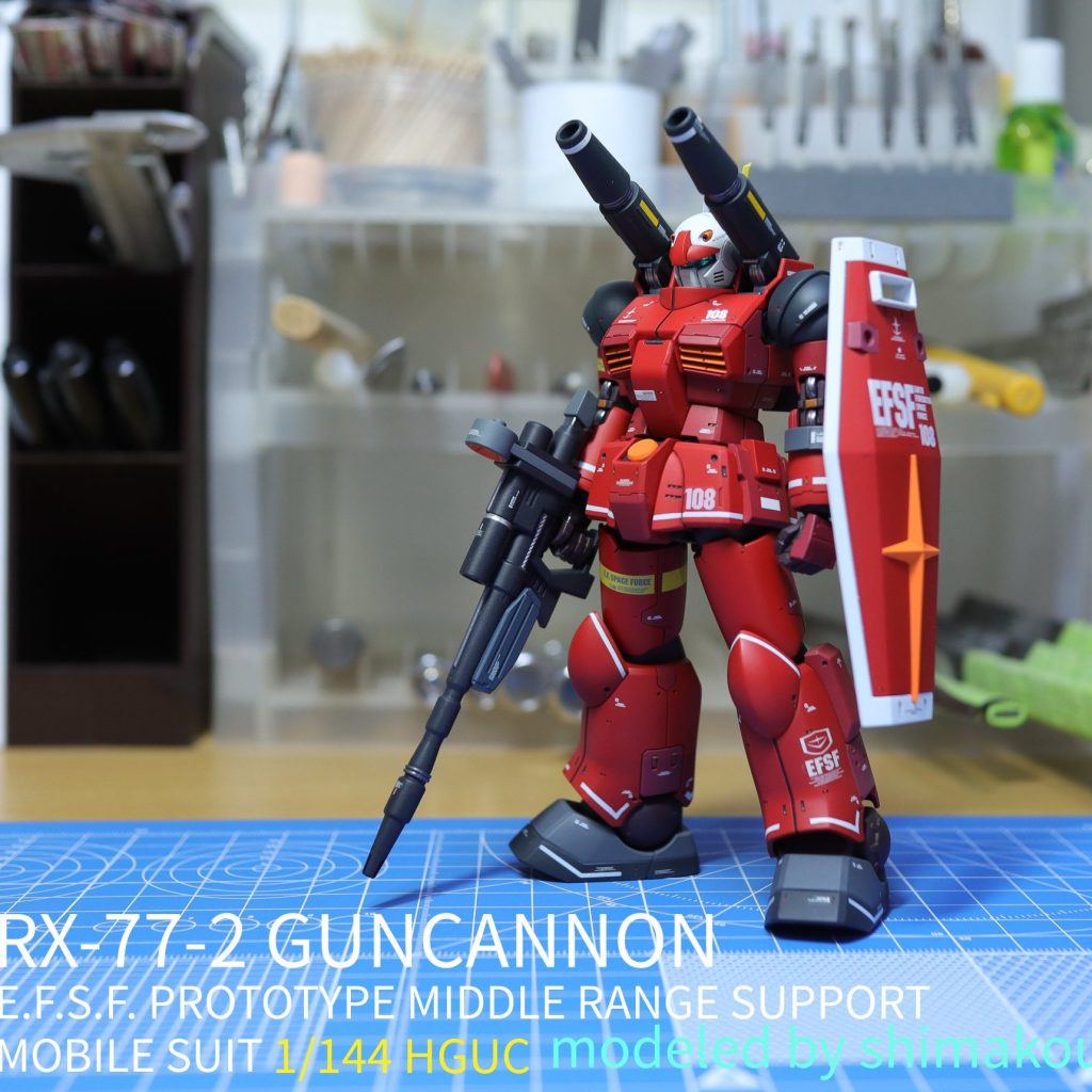 HGUC ガンキャノン シールド装備改造 全塗装完成品 HGUC ガンキャノン シールド装備改造 全塗装完成品