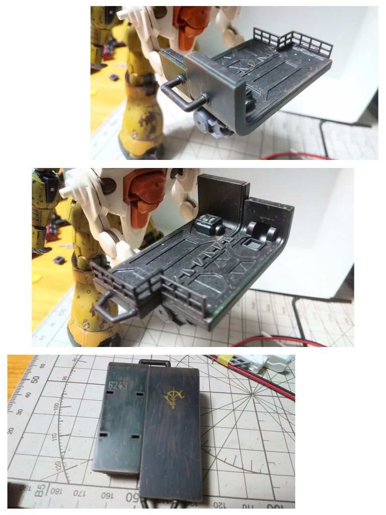 　～　～　～　～　～　～　～…というわけで、前回のドム トローペンに引き続き、同じ登場人物＆舞台設定でやっております。ドムが引いていたソリも、元々はこっちの旧ザクで手持ちの足場として使えるなと思ったのが先。