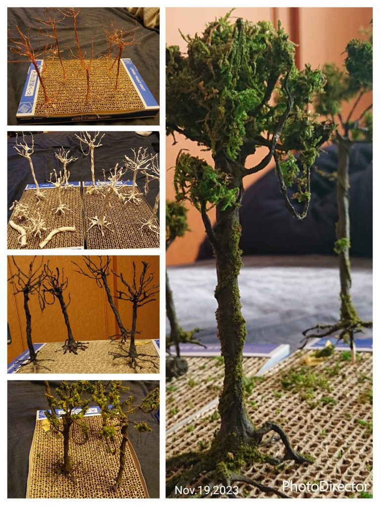 木も作りました🌳既製品にしようかとも思いましたが、作ってみたらそれぞれの木にも個性を出せて愛着が湧いて作ってよかったと思いました!