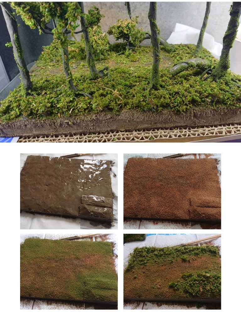 ほぼ100均の材料でできました。木を作るのがまぁまぁ大変でしたがジオラマは一週間ぐらいでできました。