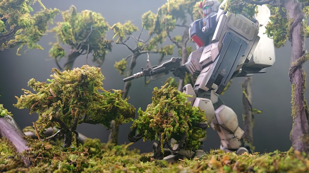 陸戦型ガンダムもがんばって作りましたが、木が思いの外うまくできて楽しめました!