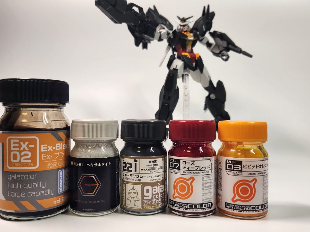使用した塗料たち。