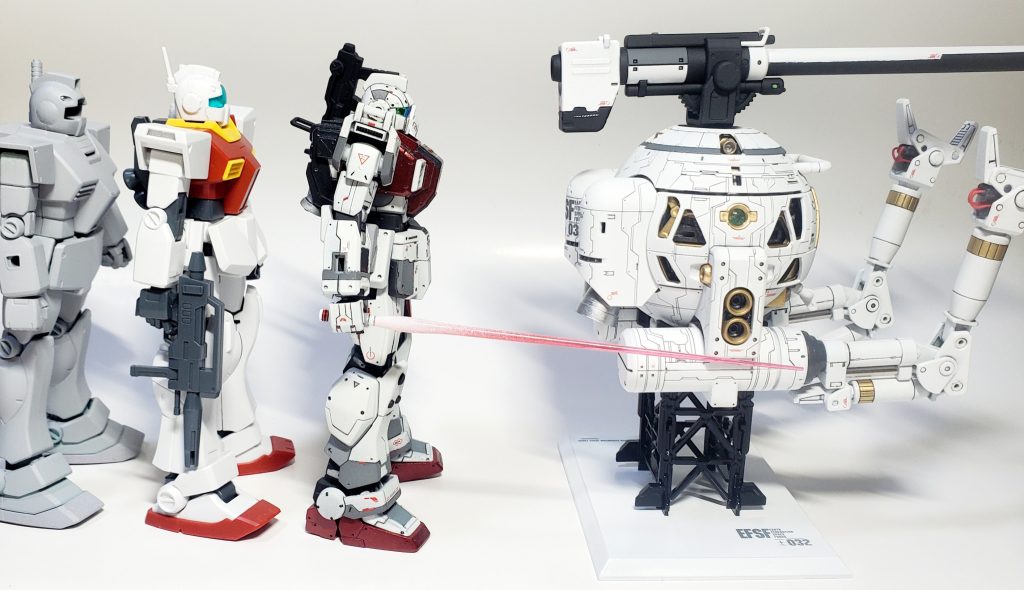 以前作った陸戦君の白色がかなり退色してました。ショック!!一応日光を避けてたつもりなんですが、このボールも同じ様になりたくないです。なんとかしなければ、、、