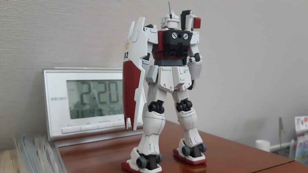 ジム改60％、RX-78が25％、ジムクウェル10％、ジムカスタム4％、アレックス1％、嘘臭くならないことを気を付けました。カラーは、ジムコマンド(宇宙用)をイメージです。