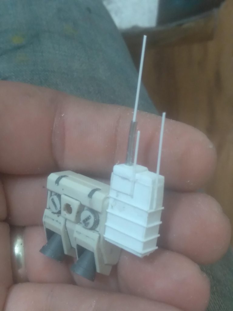 Here is the backpack/communication module. I tried to go with a military type feel to the outside of it