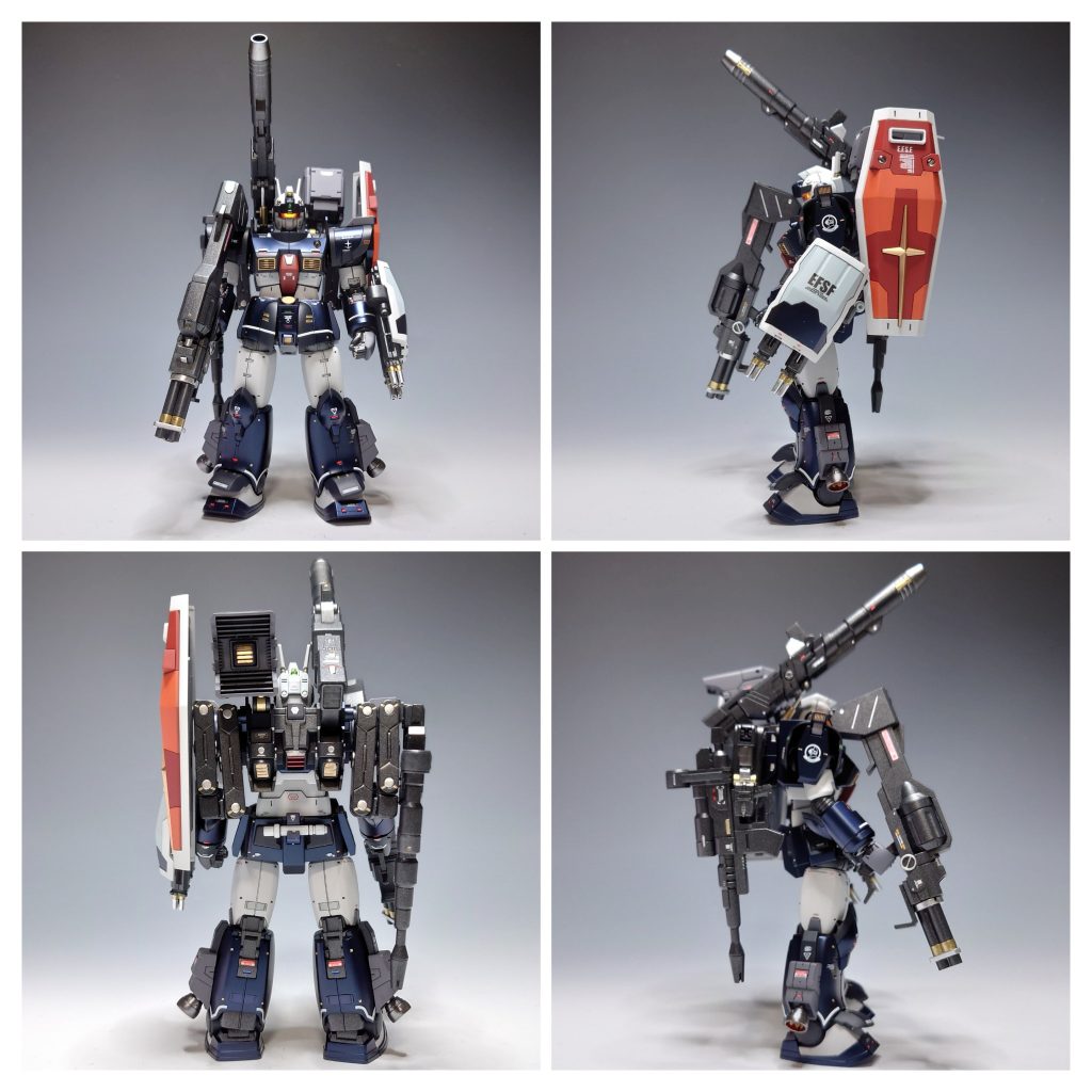 【4面図】[解説]  バックパックが重くなってしまい重心が後ろに偏ってしまったのでスリッパ内にガン玉(釣り用品の鉛玉)を入れてバランスを取っています。