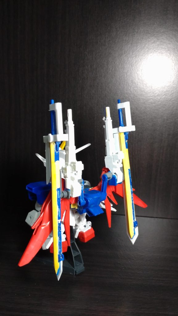 仮組リアビュー。キャノン砲にはBB戦士のゼロカスEWのバスターライフルを拝借しています。