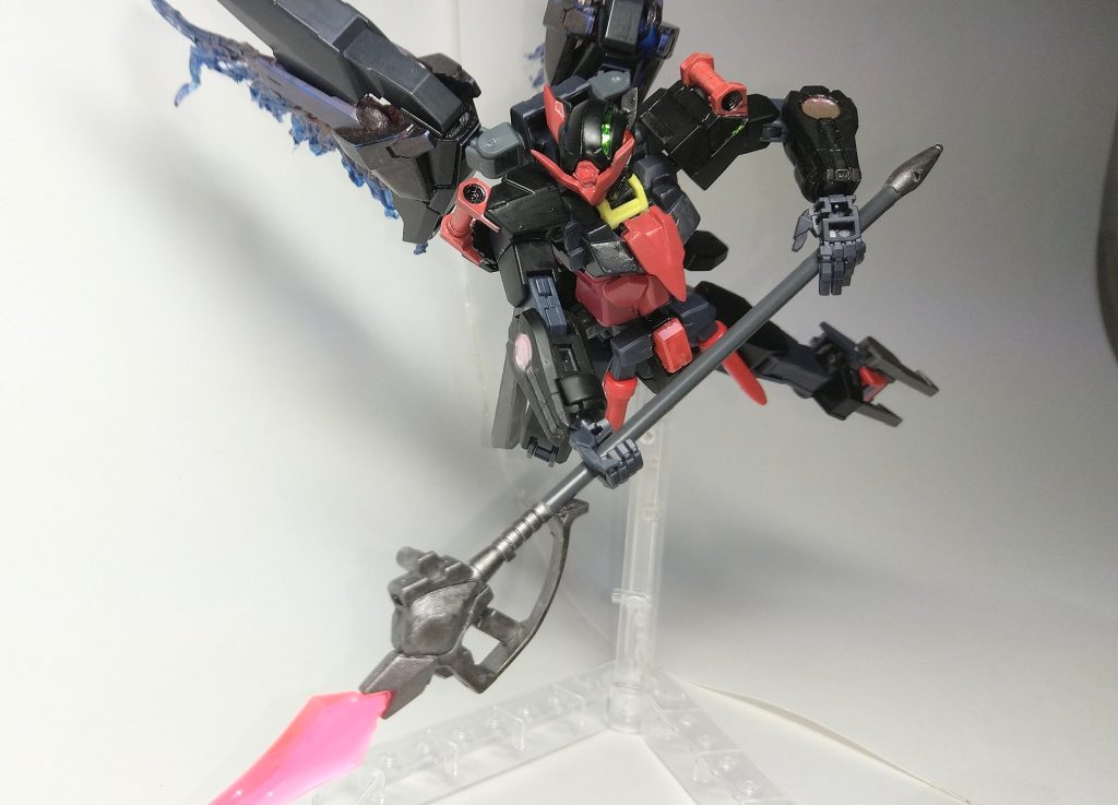 GNスピア「ピーフォールバスター」。ムラマサブラスターをベースに製作。エリゴールは槍を持った堕天使だそうなので槍を装備させてみました。