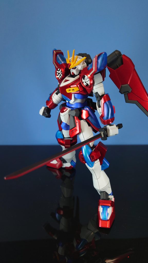 大刀は2色に塗り分けて赤い刃先にしました(⁠ㆁ⁠ω⁠ㆁ⁠)