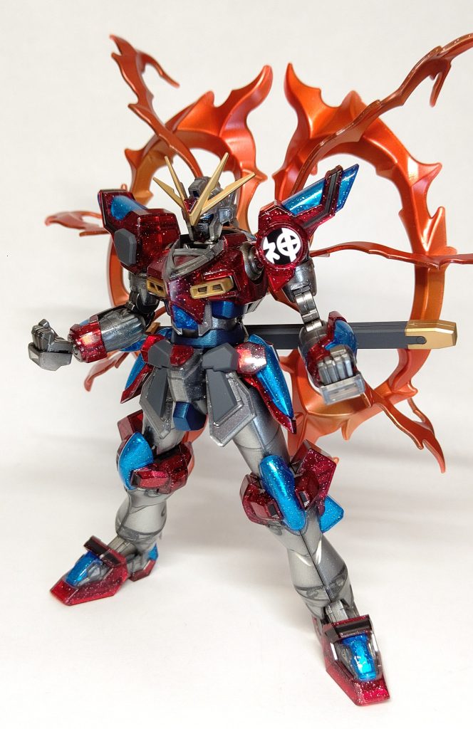 裏面シルバーをメインに、表も裏も見えてしまうクリアパーツはそのままベタ塗りしました。