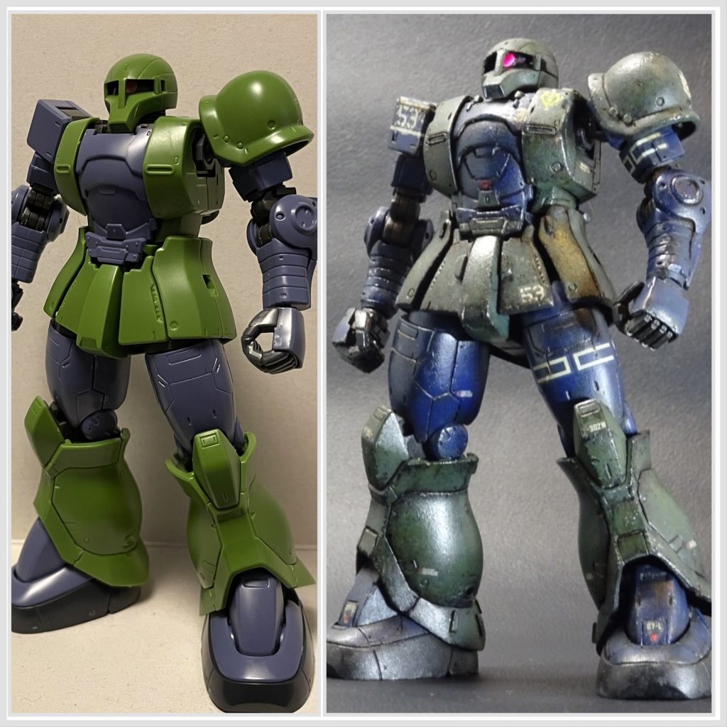 ビフォーアフター。腕のラインが筒すぎるので、なだらかにしました。最後までありがとうございました。