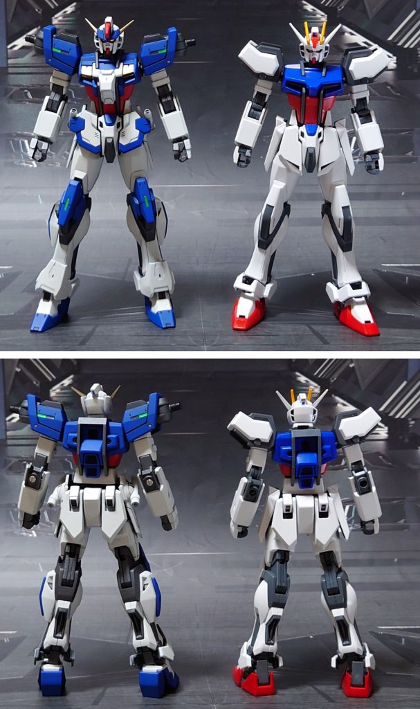 原型機となるHGCEストライクガンダムとの比較。