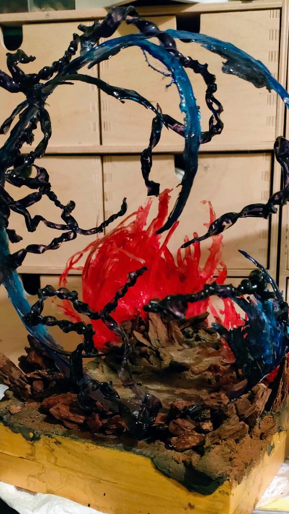 エフェクトだけ。レジンとプラ板で作りました。塗装は全部水性筆塗り。