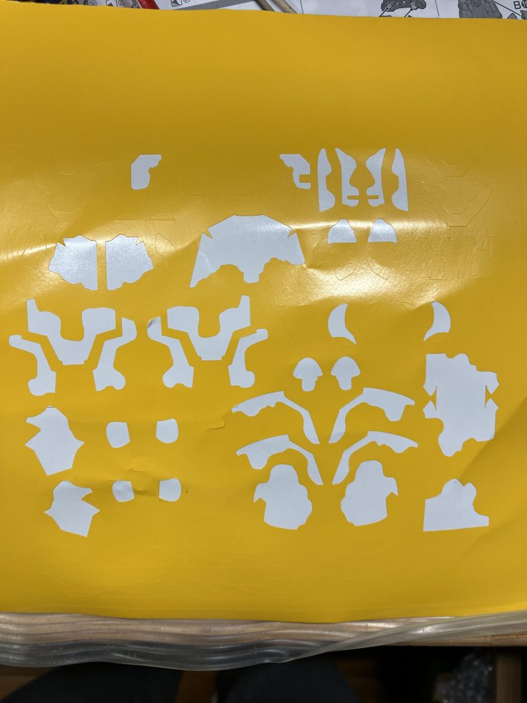 使用途中のマスキングシートです。