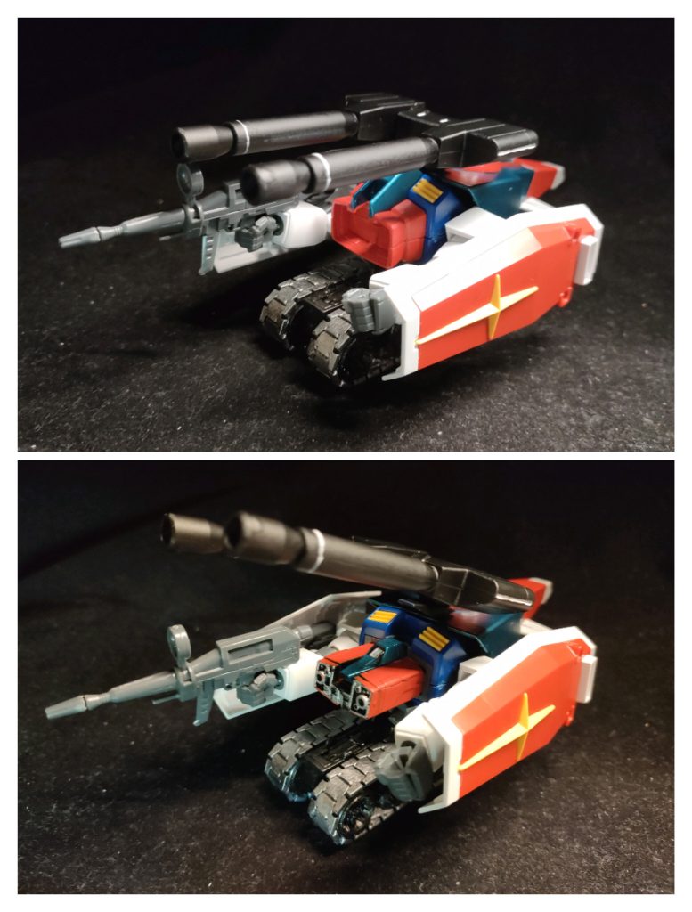 GブルイージーとGブル。付属のオプションパーツにてそれぞれの可変スタイルが再現可能になっています。