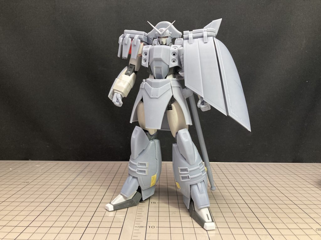 自作パーツを取り付けた姿外装部分は専用に1から設計~出力まで行った3Dプリンター製のものと、エポパテ、プラ板による既存パーツの形状変更を使い分けて製作