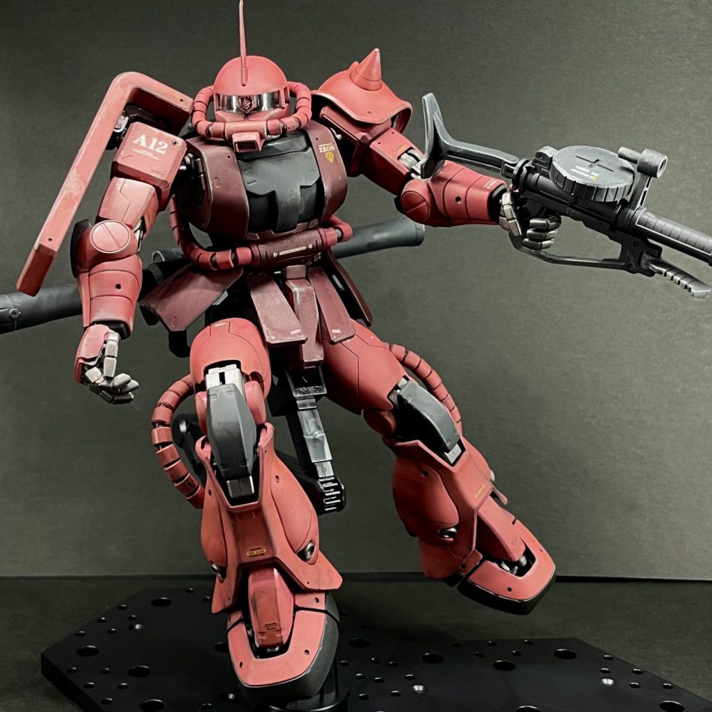MG シャア専用ゲルググ　完成品（一部塗装、改造、ウェザリング、つや消し） MG シャア専用ゲルググ 完成品（一部塗装、改造、ウェザリング