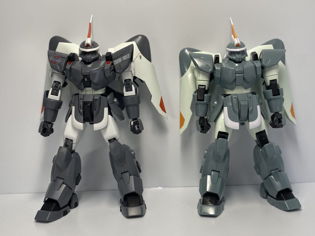 今回、ジンの関節にHGCEデスティニーガンダムの物を使用しています。少し全高が高くなっています。 