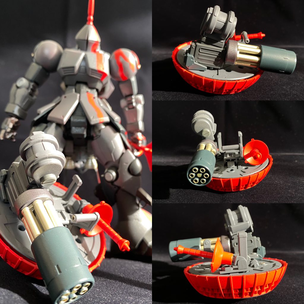 自分には珍しく射撃兵装の作成を。ジャイアントガトリングの残りパーツが有ったので、これをジャンクパーツと組み合わせてオリジナルのガトリングシールドに仕立ててみました。