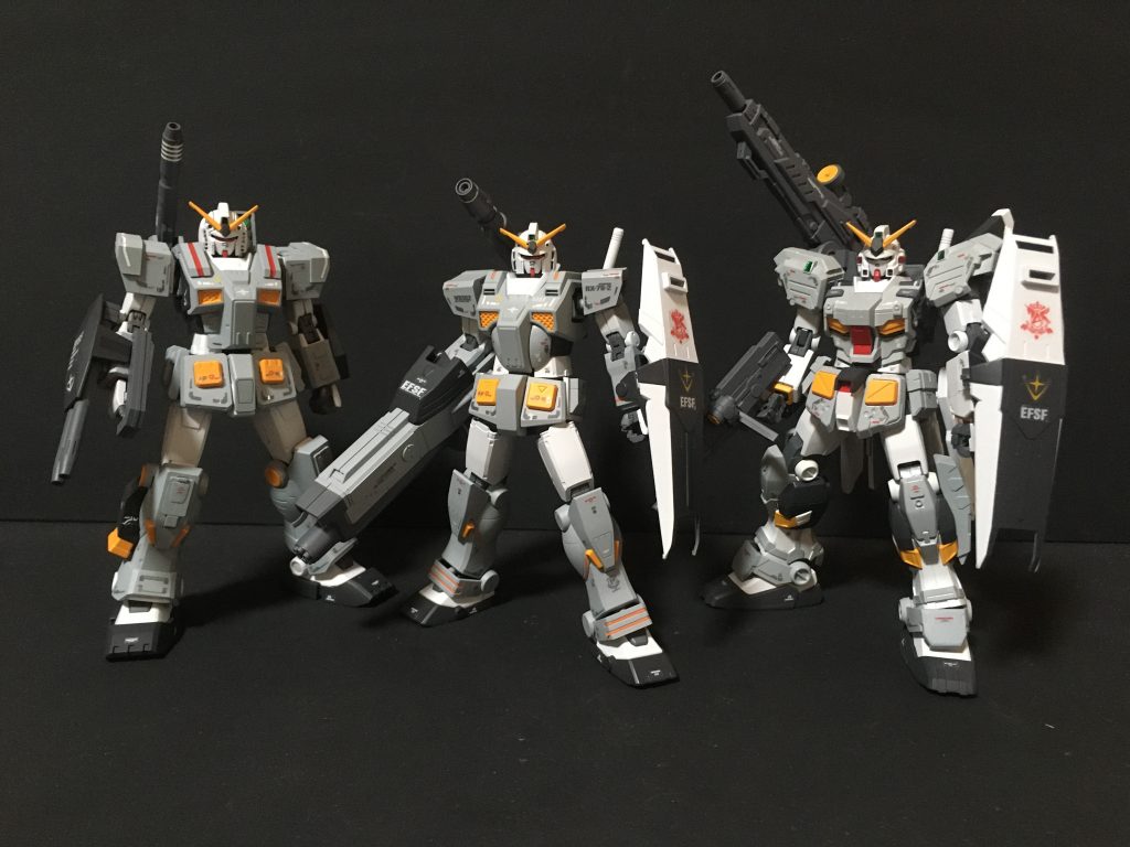 フルアーマーガンダム３機の集合ショット。フルアーマー３号機　https://gumpla.jp/hg/1591329フルアーマー２号機　https://gumpla.jp/hg/1697344フルアーマー１号機　https://gumpla.jp/hg/1694418ご覧いただきありがとうございました。気に入っていただけたら　👍いいね！をよろしくお願いいたします。