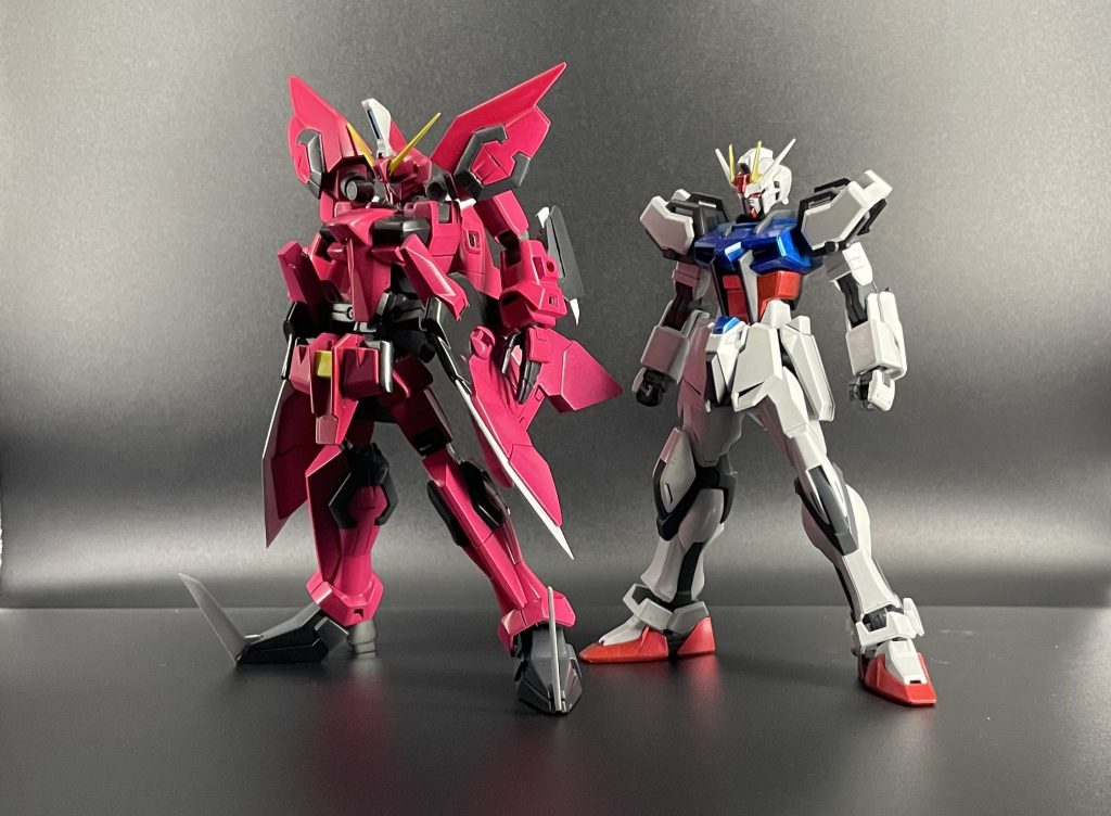 EGストライクと並べてみました😊少し等身が高くなってしまいましたが、イージスならこれくらいのタッパでも良いかなと思ってみたり笑